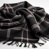 Check Cashmere Scarf Black One Size