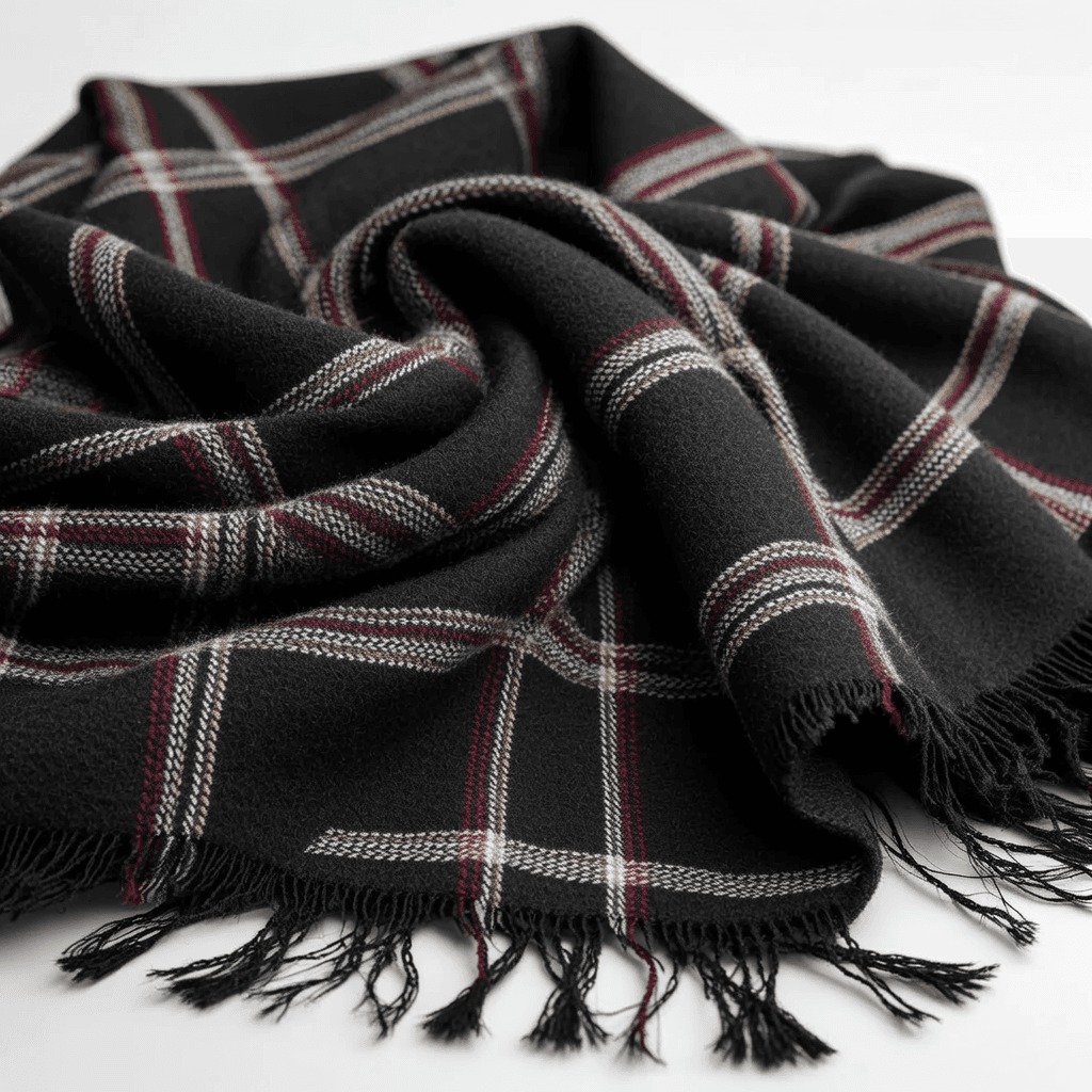 Check Cashmere Scarf Beige One Size